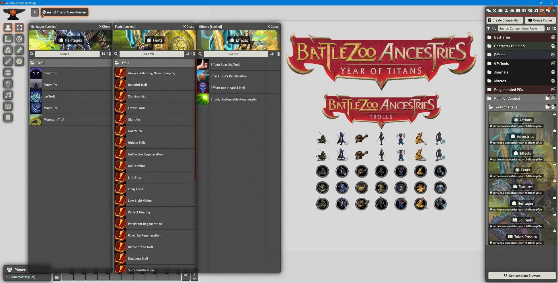 Battlezoo Ancestries: Year of Titans Foundry VTT - Pathfinder 2nd Edition / Foundry VTT Key Only