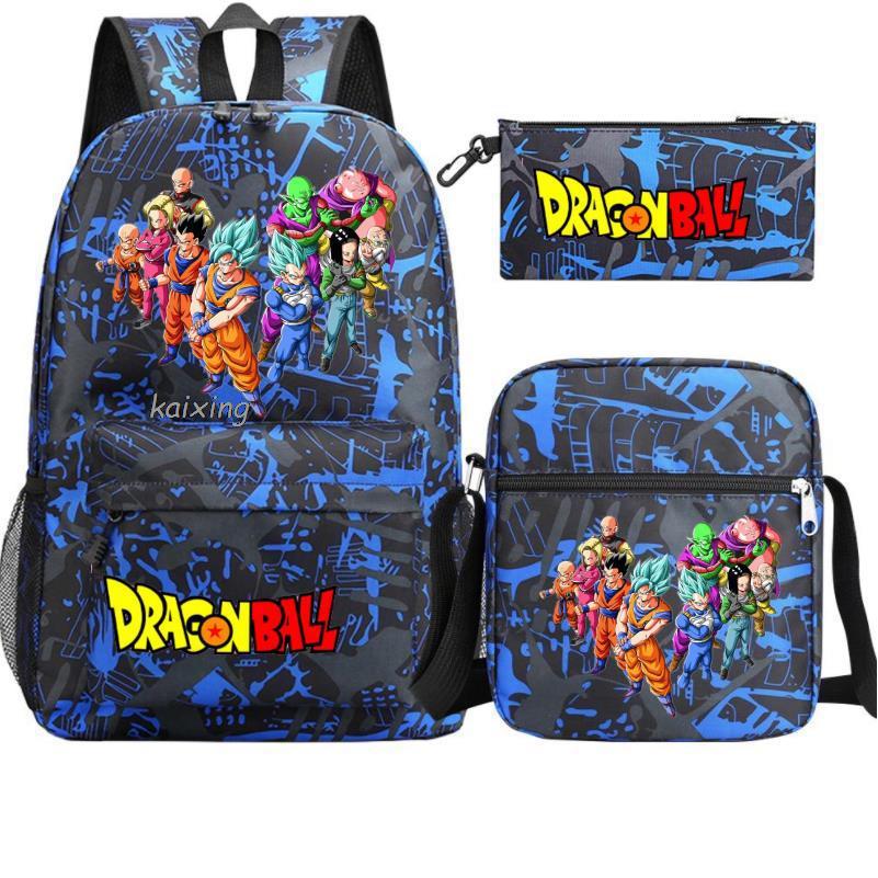 Youth Dragon Ball Backpack Student Shoulder Bag Travel Bag 3-Piece Set