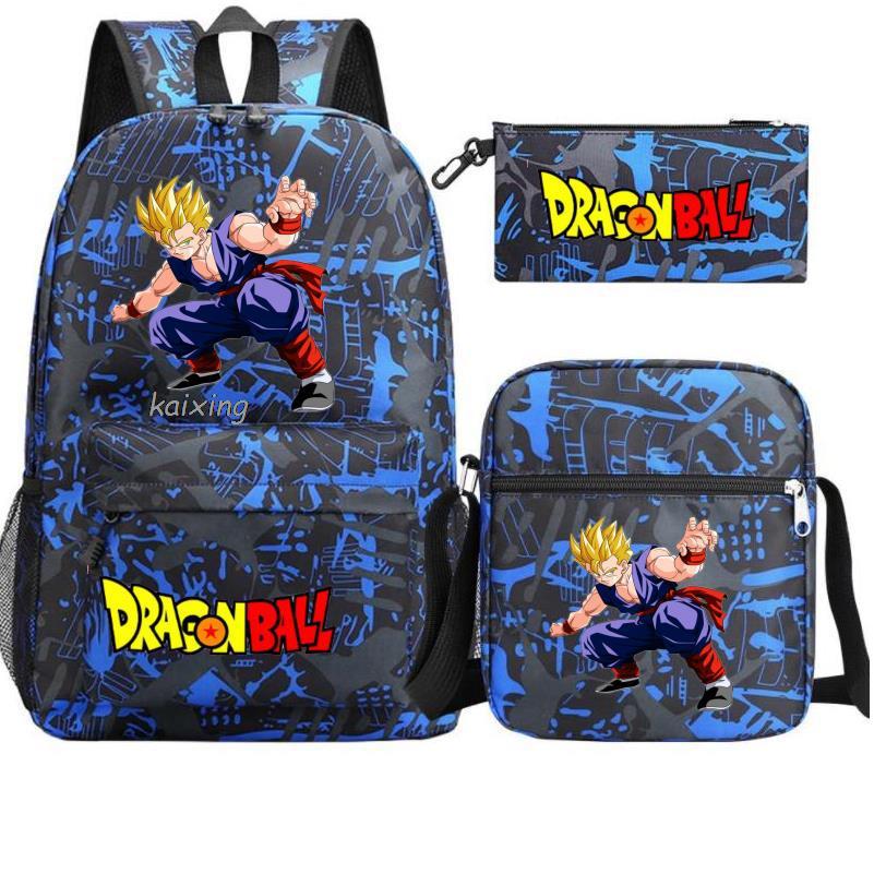 Youth Dragon Ball Backpack Student Shoulder Bag Travel Bag 3-Piece Set