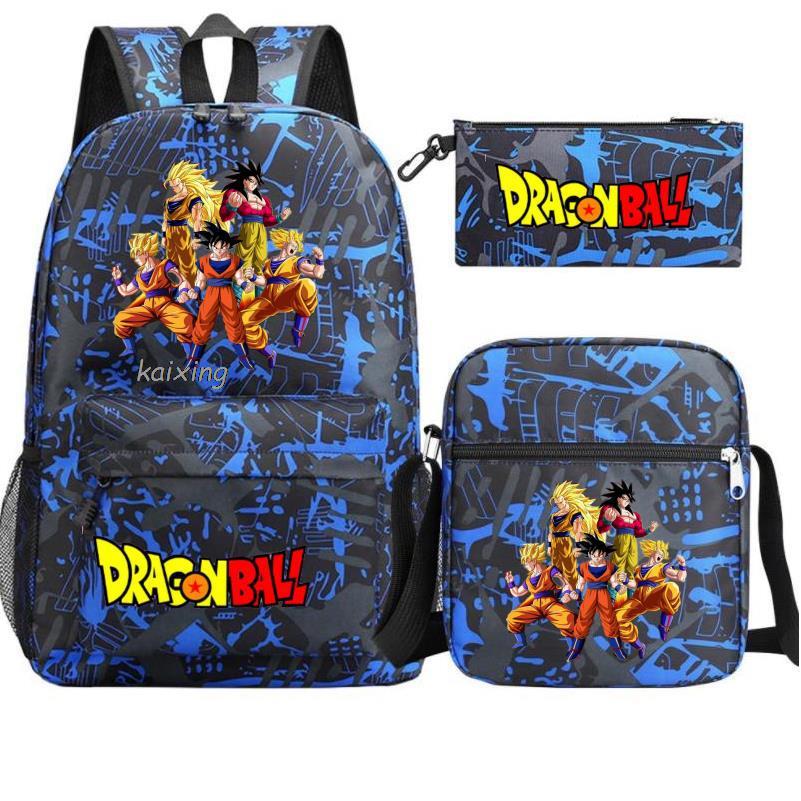 Youth Dragon Ball Backpack Student Shoulder Bag Travel Bag 3-Piece Set