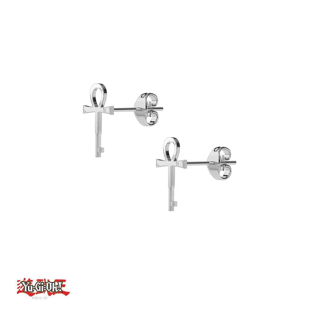 Yu-Gi-Oh!™ Millennium Key Stud Earrings - Chrome / Pair