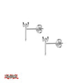 Yu-Gi-Oh!™ Millennium Rod Stud Earrings - Chrome / Pair