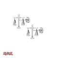 Yu-Gi-Oh!™ Millennium Scale Stud Earrings - Chrome / Pair
