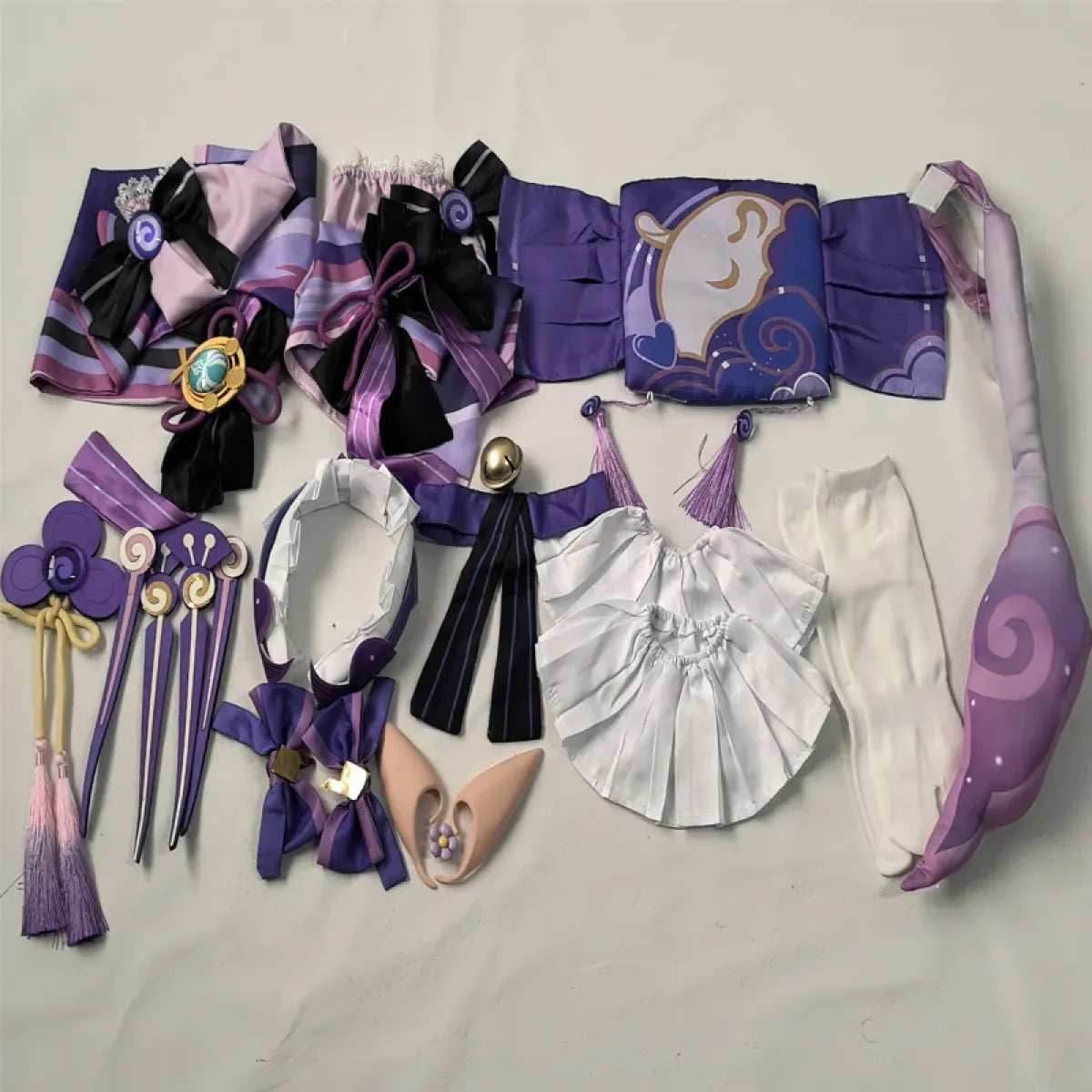 Genshin Yumemizuki Cosplay Kimono – Kawaii Fantasy Dress Set - Wig Only(one size) / XL