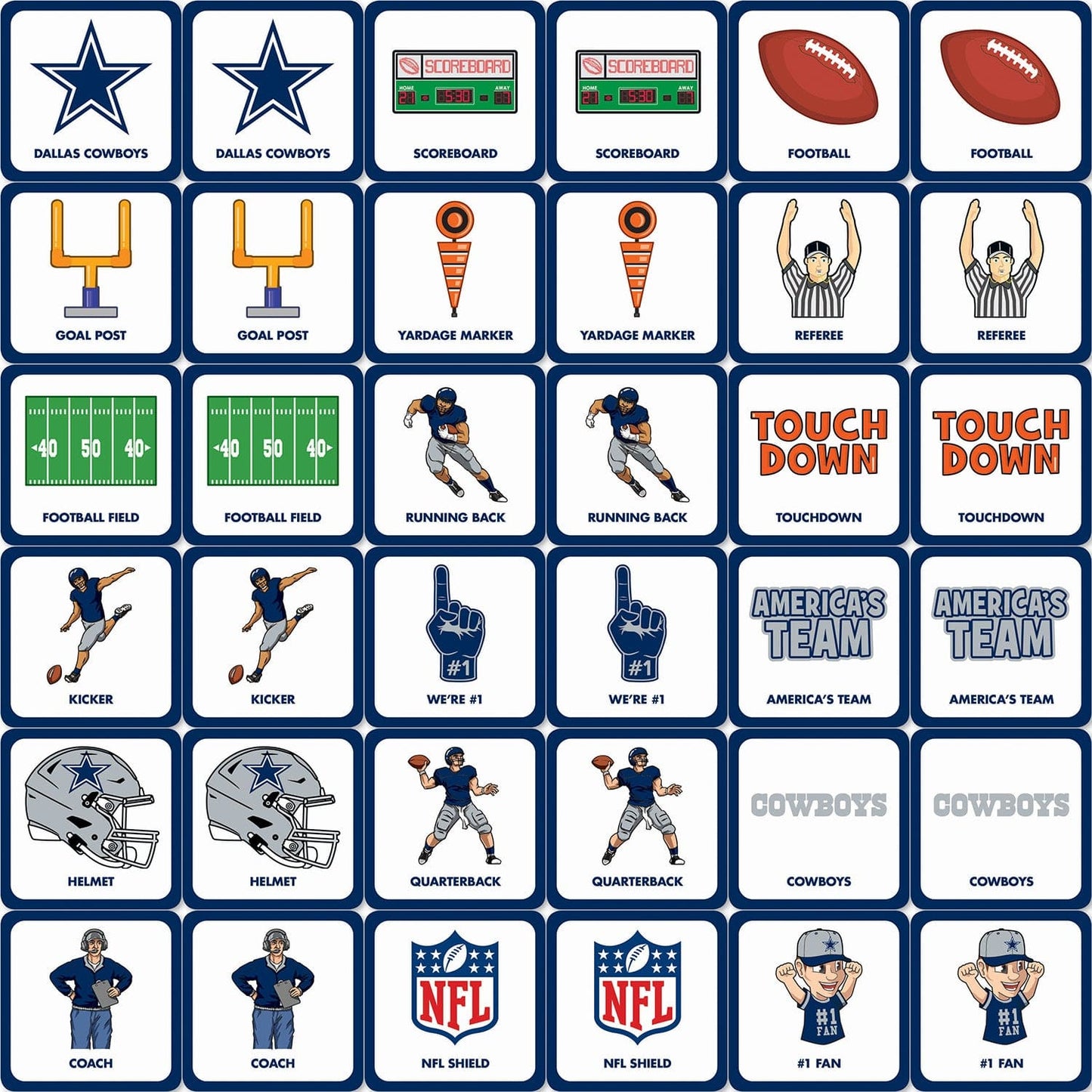 Dallas Cowboys Matching Game
