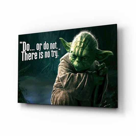 Words of Yoda Glass Wall Art