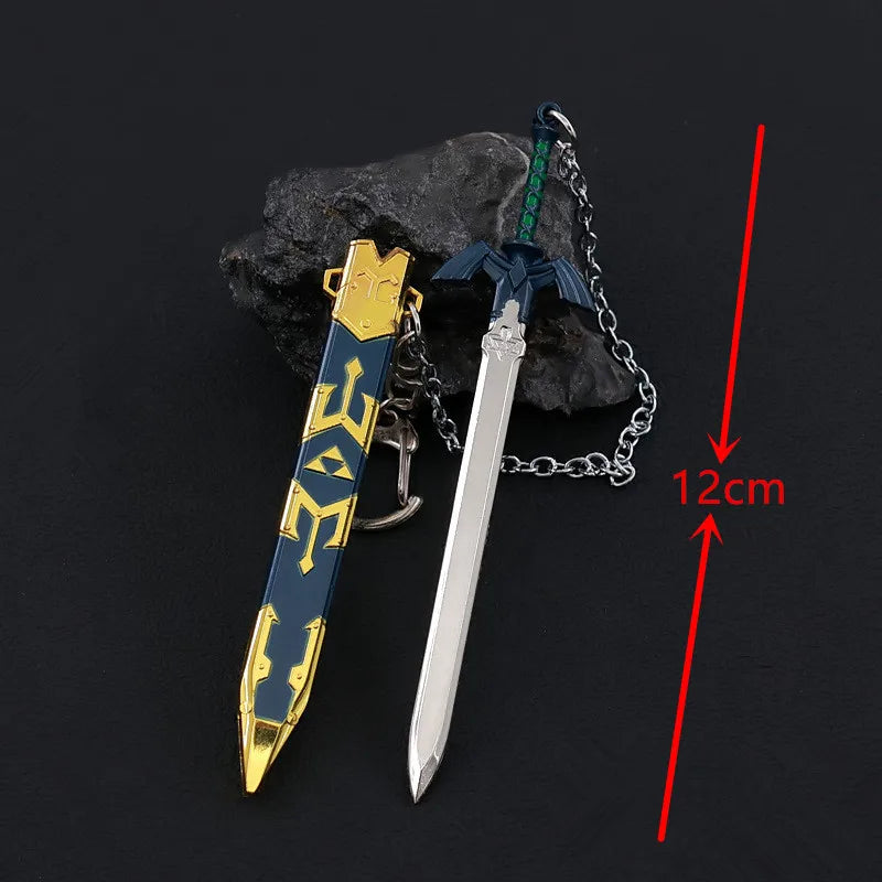 Zelda Link Master Sword Key chains Cosplay Alloy Openable Swords Pendant Props Keychain Accessoories Key Ring Xmas Gift