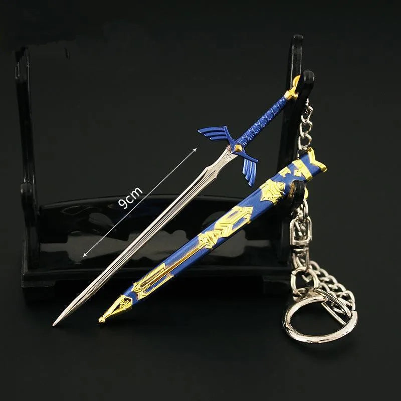 Zelda Link Master Sword Key chains Cosplay Alloy Openable Swords Pendant Props Keychain Accessoories Key Ring Xmas Gift