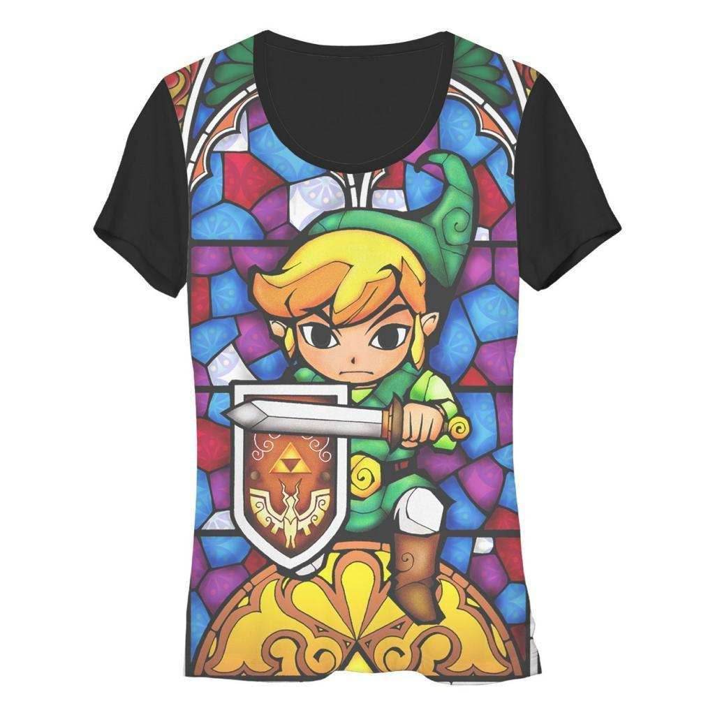 Zelda Stained Glass Link Sublimation T-Shirt - S