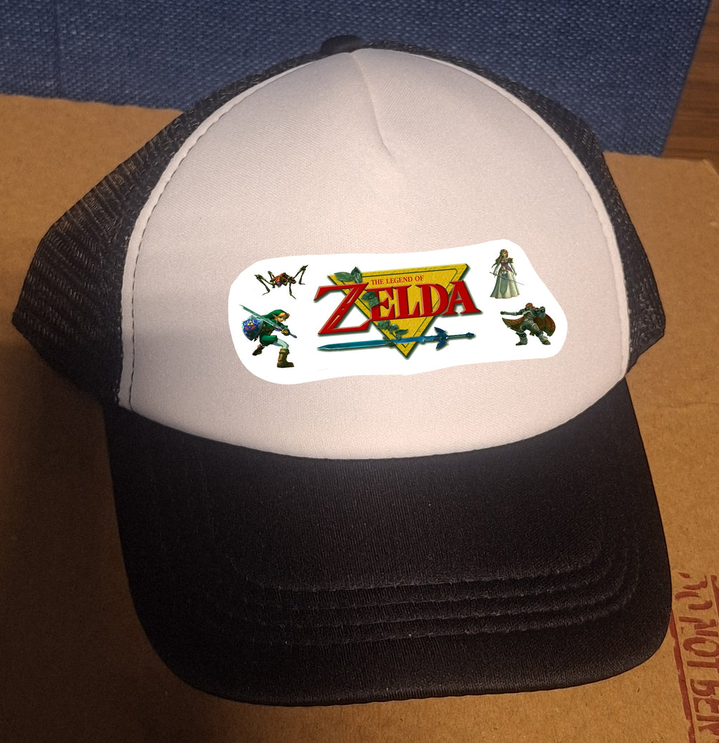 Adjustable Trucker Baseball Cap Featuring The Legend of Zelda Artwork from the Video Game Series, One Size Fits Most