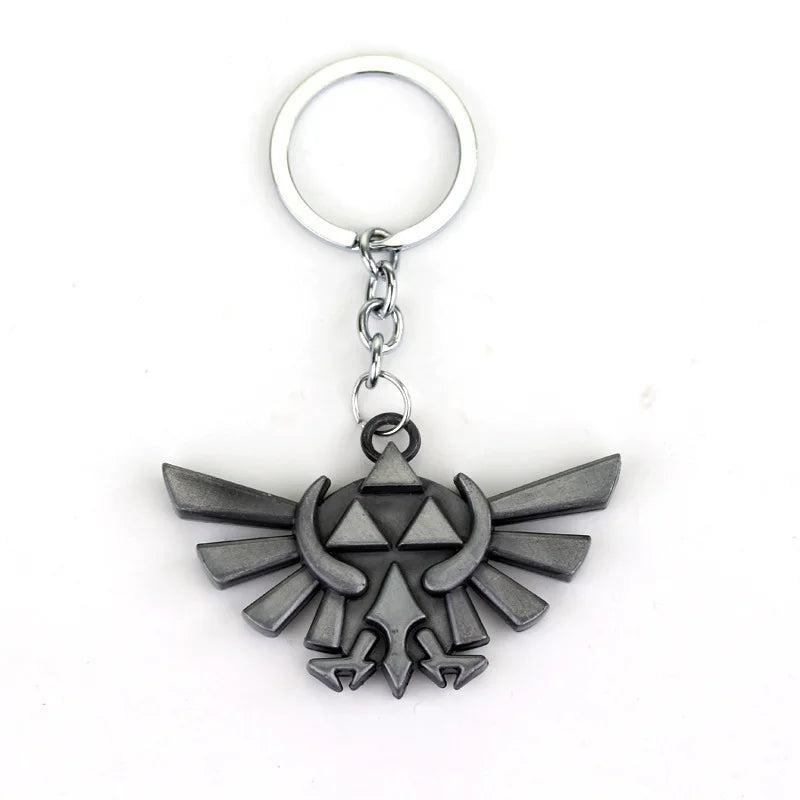 Zeldas Hylian Shield Keychain Breath of The Wild Sheikah Eye Majora's Mask Sword Triforce Symbol Pendant Key Chain Men Jewelry