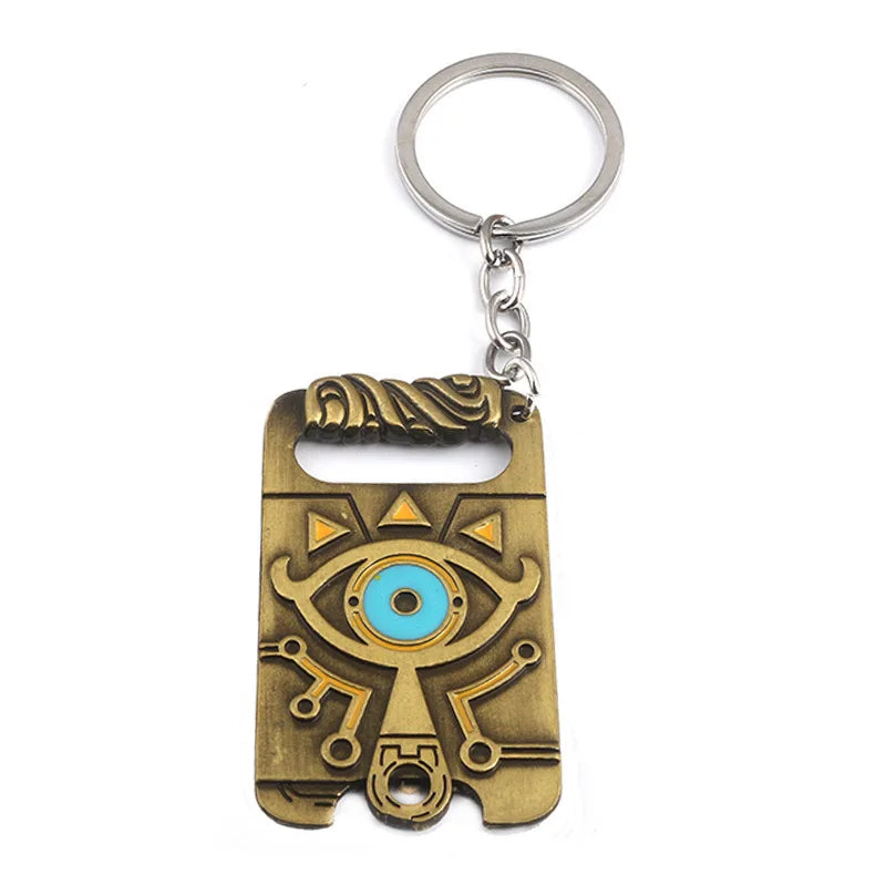 Zeldas Hylian Shield Keychain Breath of The Wild Sheikah Eye Majora's Mask Sword Triforce Symbol Pendant Key Chain Men Jewelry