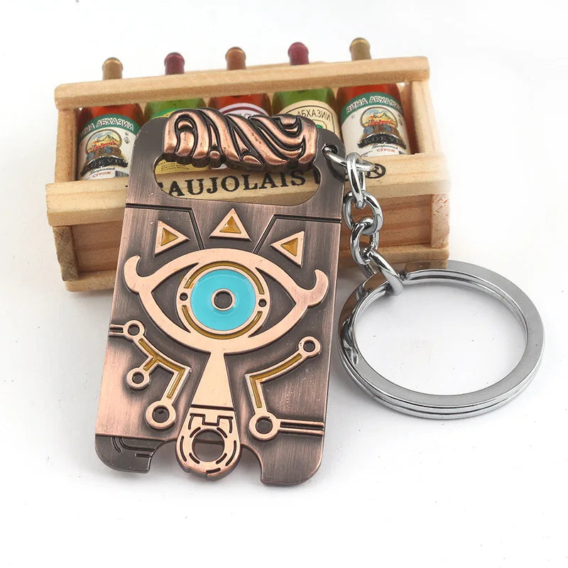 Zeldas Hylian Shield Keychain Breath of The Wild Sheikah Eye Majora's Mask Sword Triforce Symbol Pendant Key Chain Men Jewelry