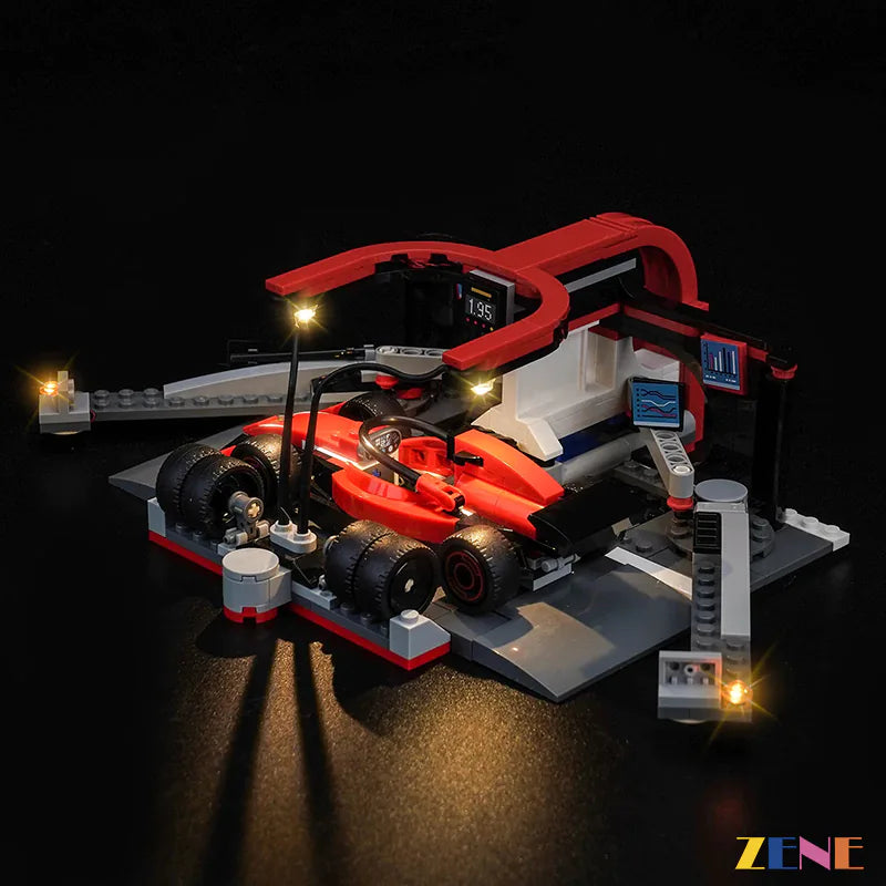 Light Kit for LEGO F1 Pit Stop & Pit Crew with Ferrari Car #60443