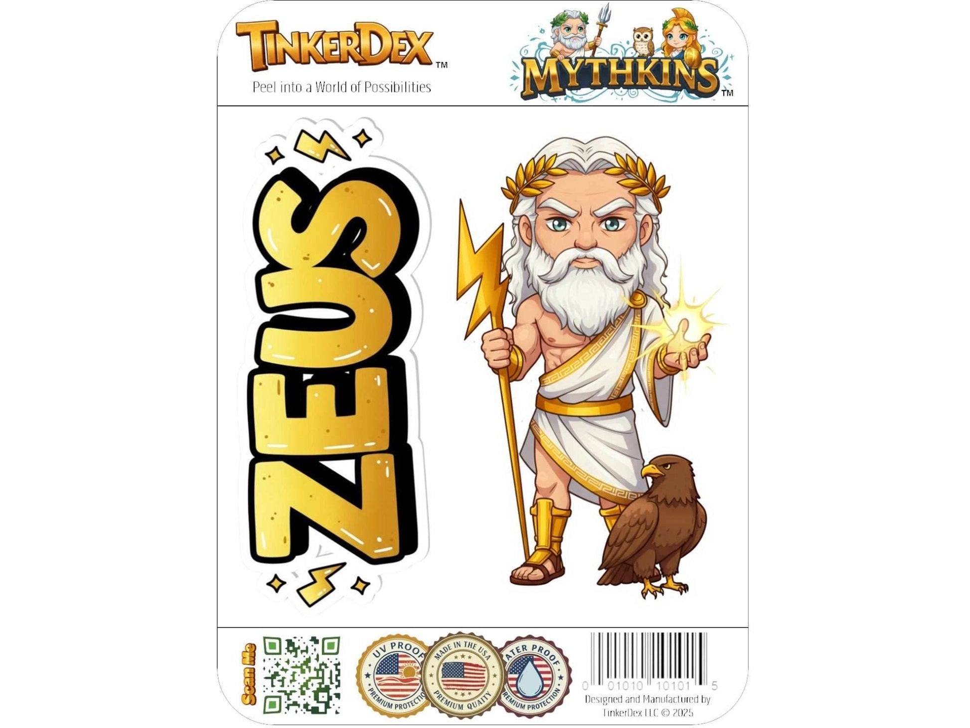 Zeus Keraunos Mythkins™ Vinyl Sticker – King of the Gods and Thunder | Waterproof & UV-Proof - Sticker / Mini