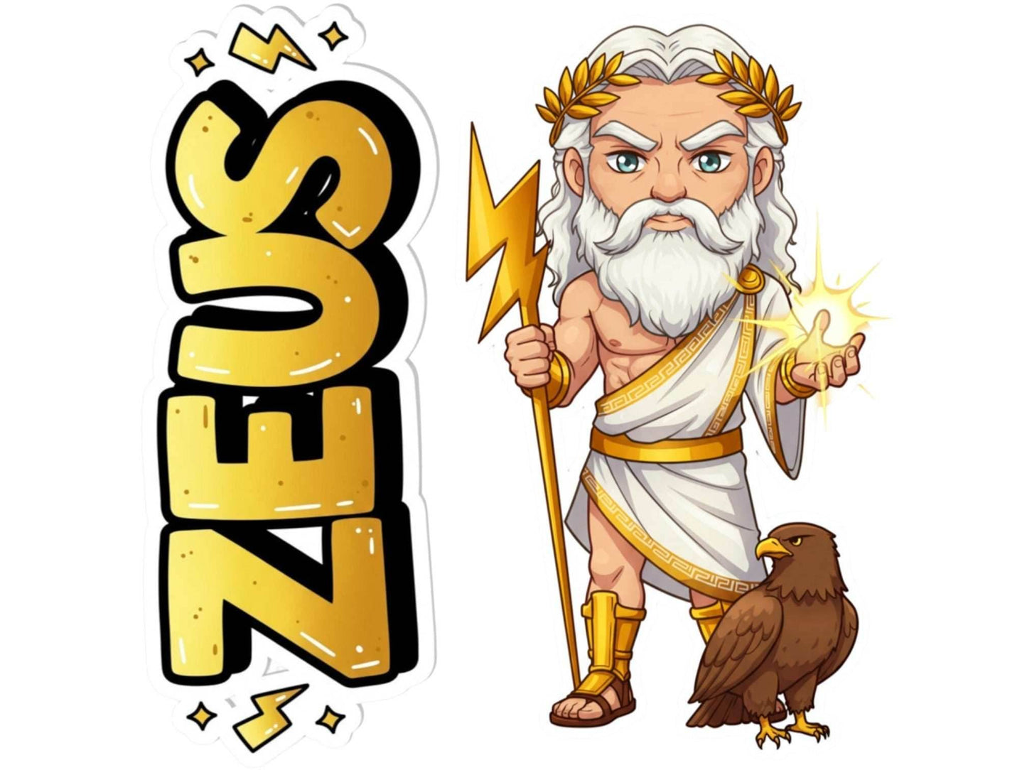 Zeus Keraunos Mythkins™ Vinyl Sticker – King of the Gods and Thunder | Waterproof & UV-Proof - Sticker / Mini
