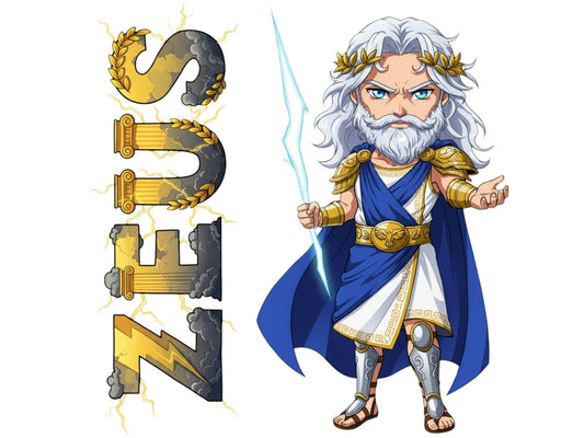 Zeus Basileus Mythkins™ Vinyl Sticker – King of the Gods | Waterproof & UV-Proof - Sticker / Mini
