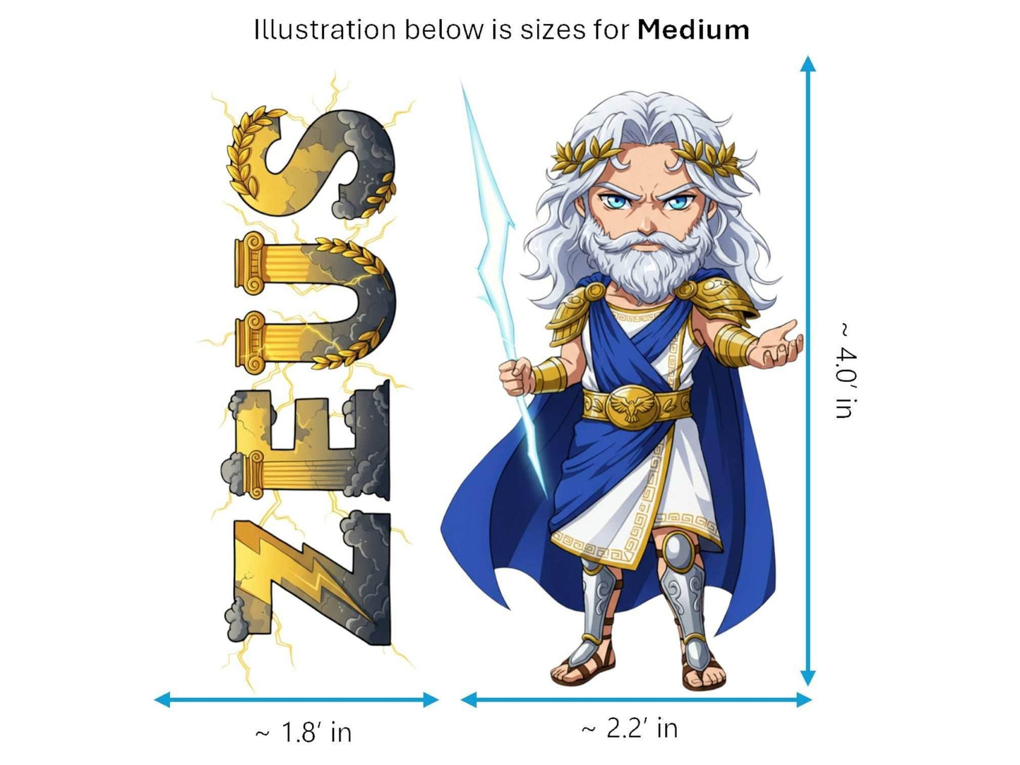 Zeus Basileus Mythkins™ Vinyl Sticker – King of the Gods | Waterproof & UV-Proof - Sticker / Medium