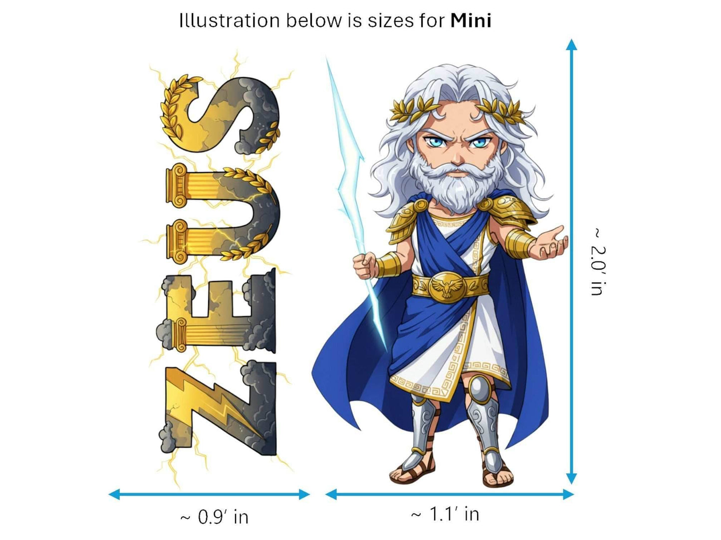 Zeus Basileus Mythkins™ Vinyl Sticker – King of the Gods | Waterproof & UV-Proof - Sticker / Mini