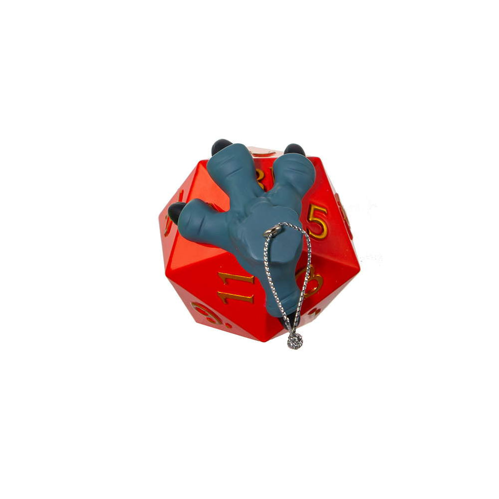 Dungeons And  Dragons Claw Holding  Red Dice Ornament