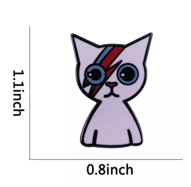 Ziggy Stardust Kitty David Bowie Enamel Pins Near Me - 