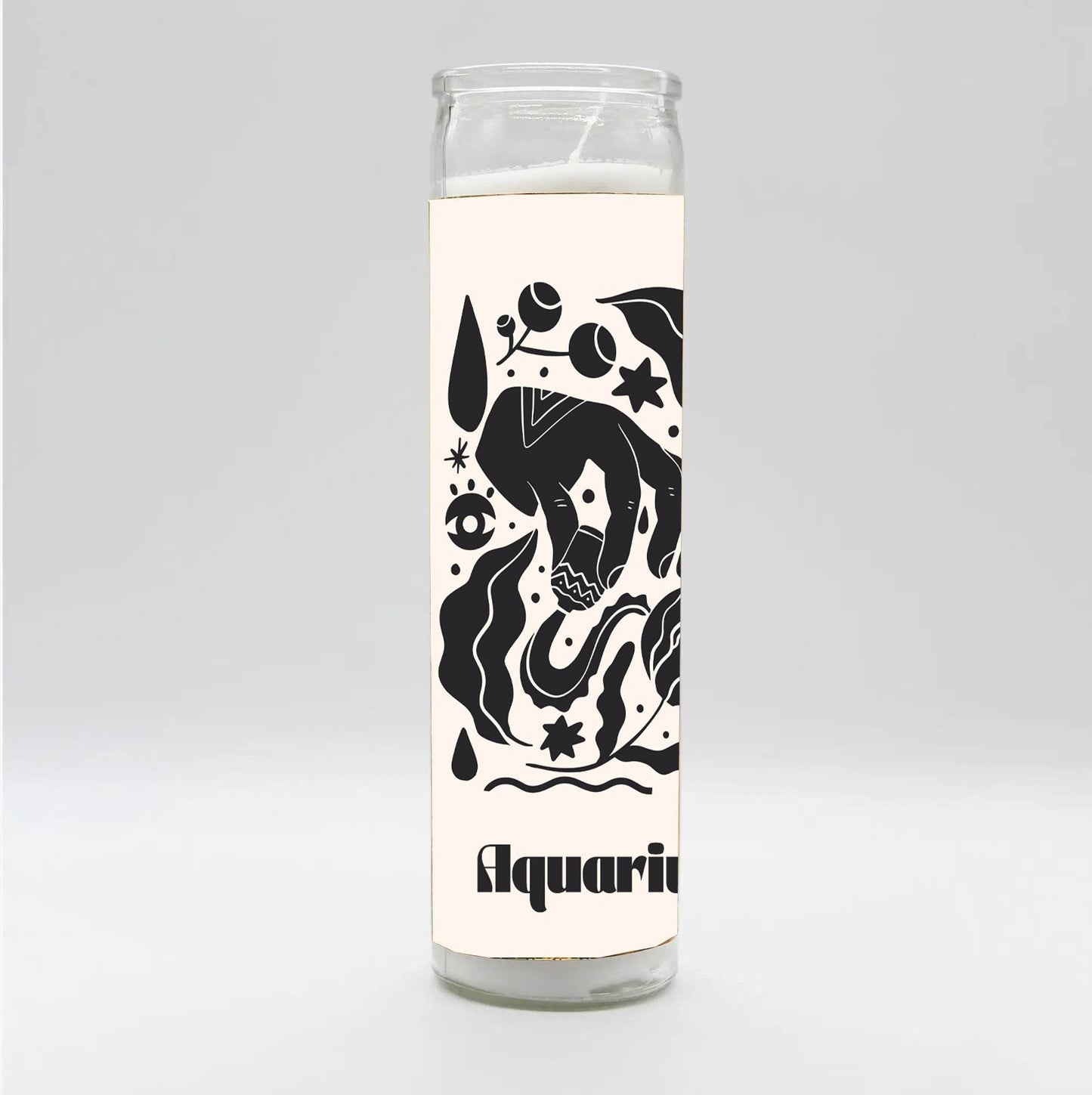 Zodiac Aquarius Candle - White