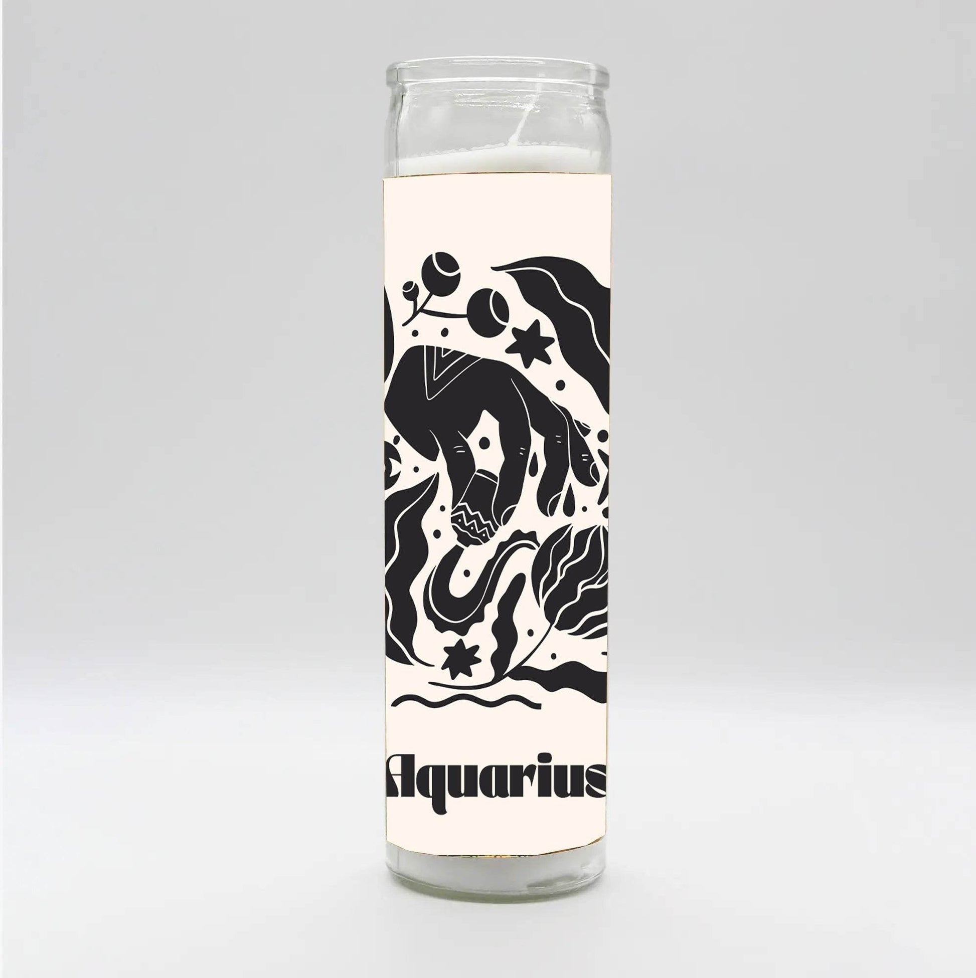 Zodiac Aquarius Candle - White