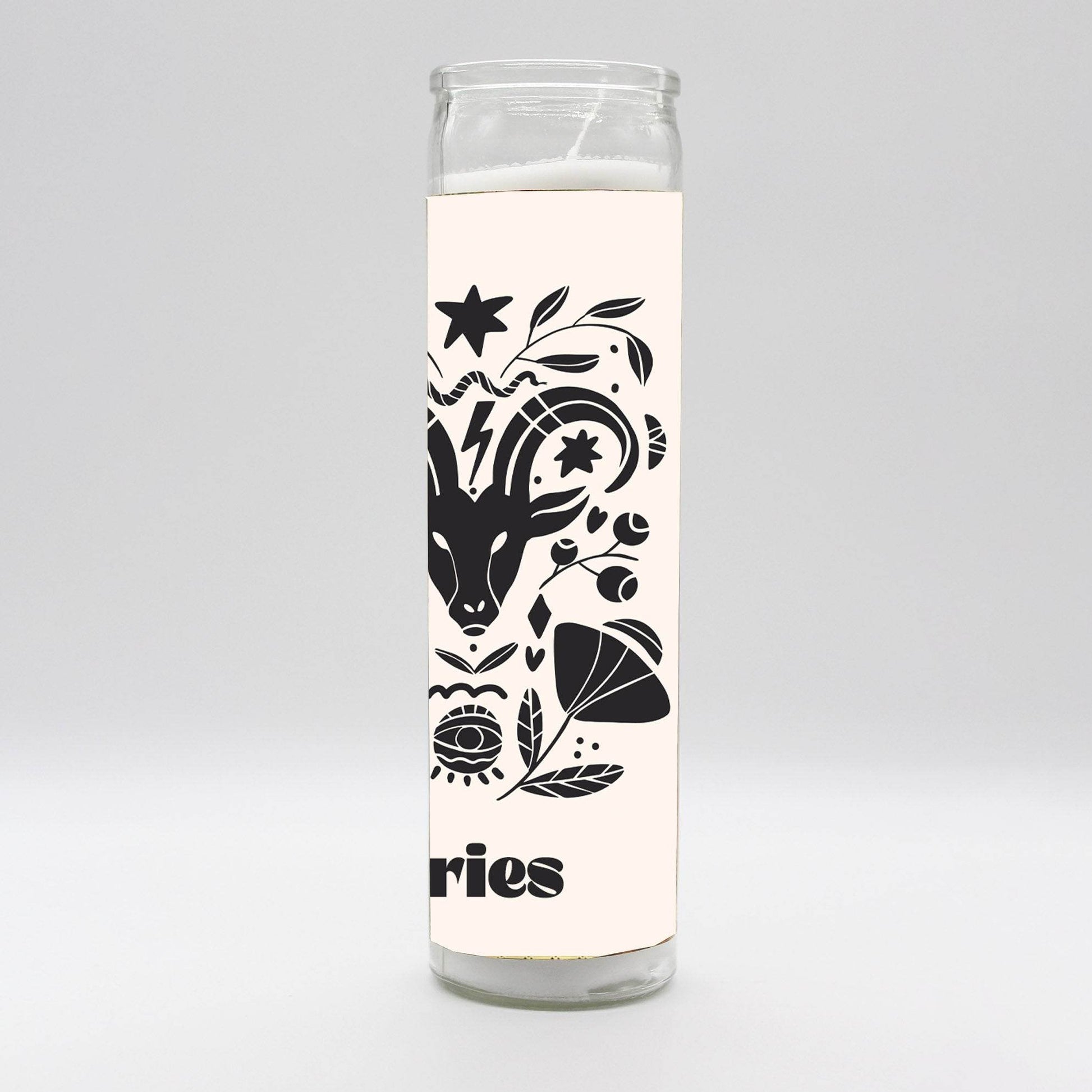 Zodiac Aries Candle - White