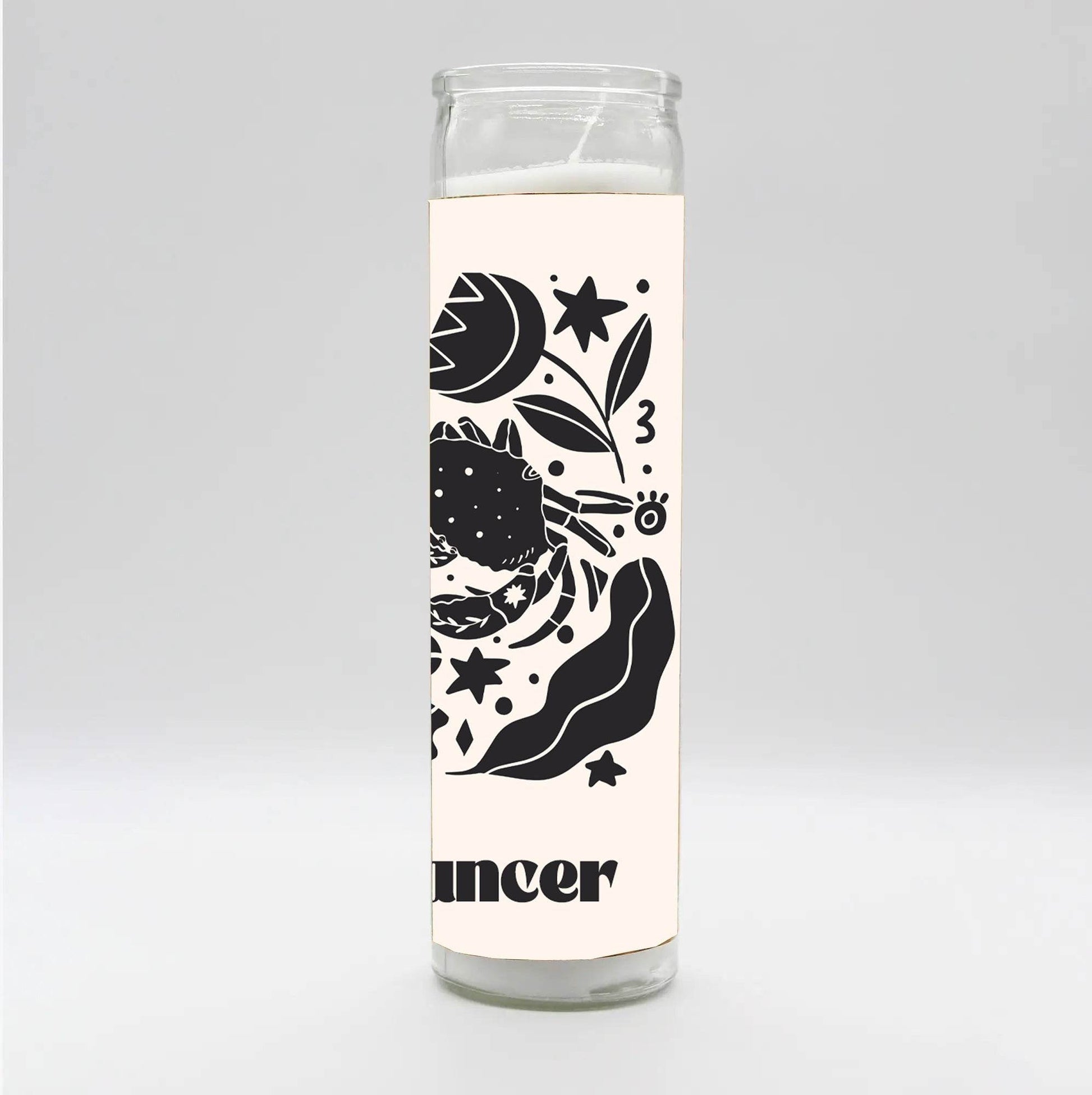 Zodiac Cancer Candle - White