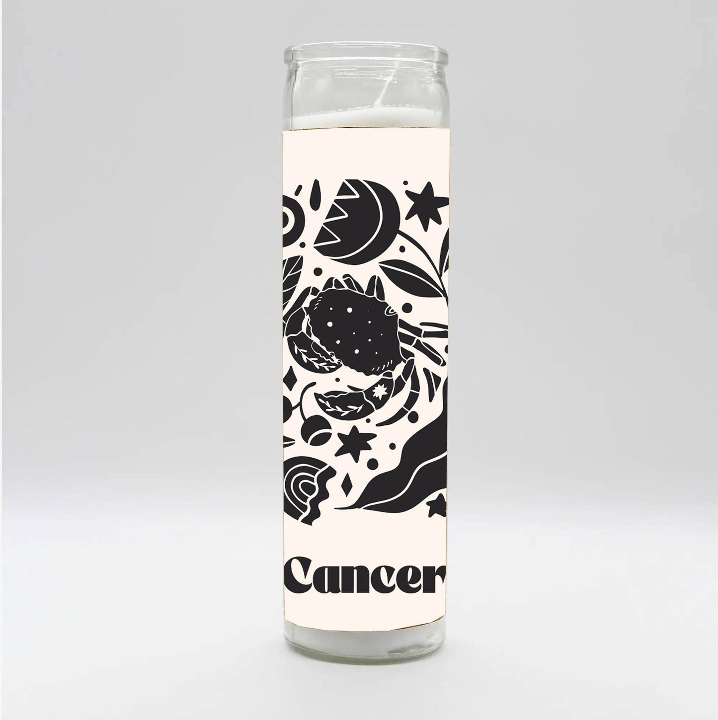 Zodiac Cancer Candle - White