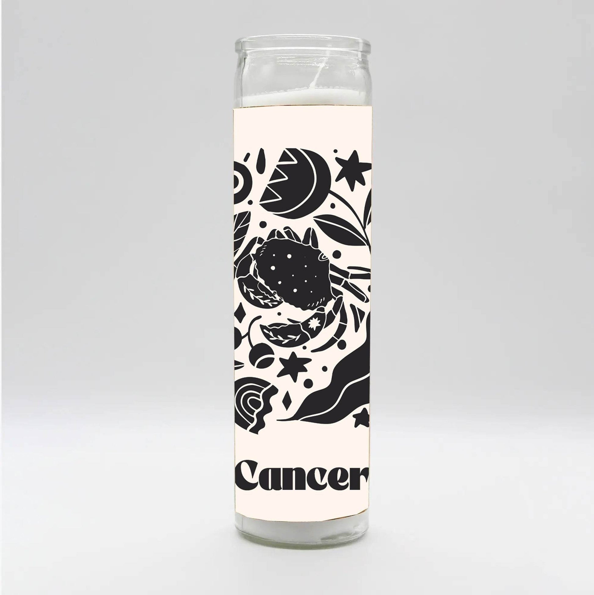 Zodiac Cancer Candle - White