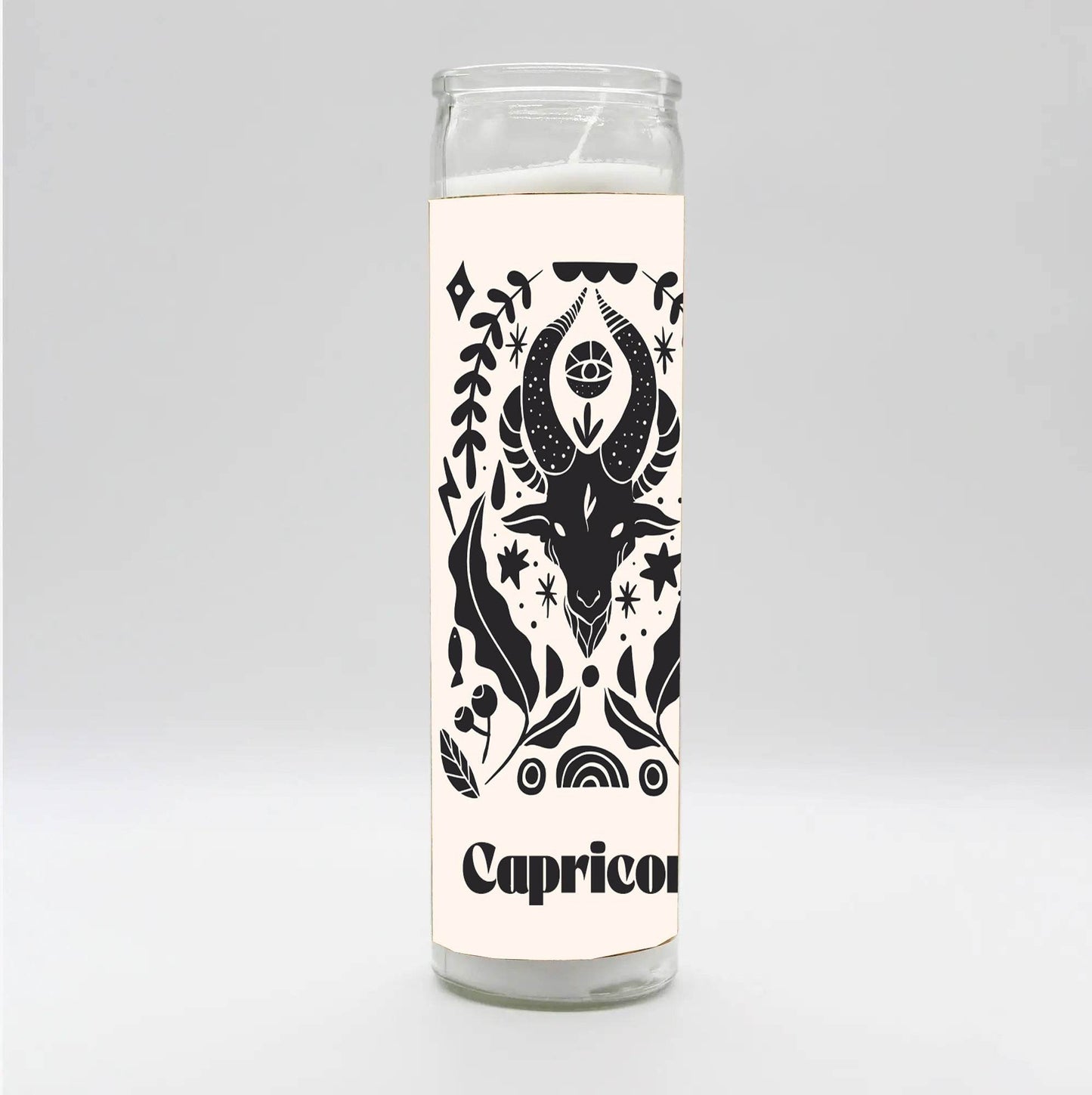 Zodiac Capricorn Candle - White