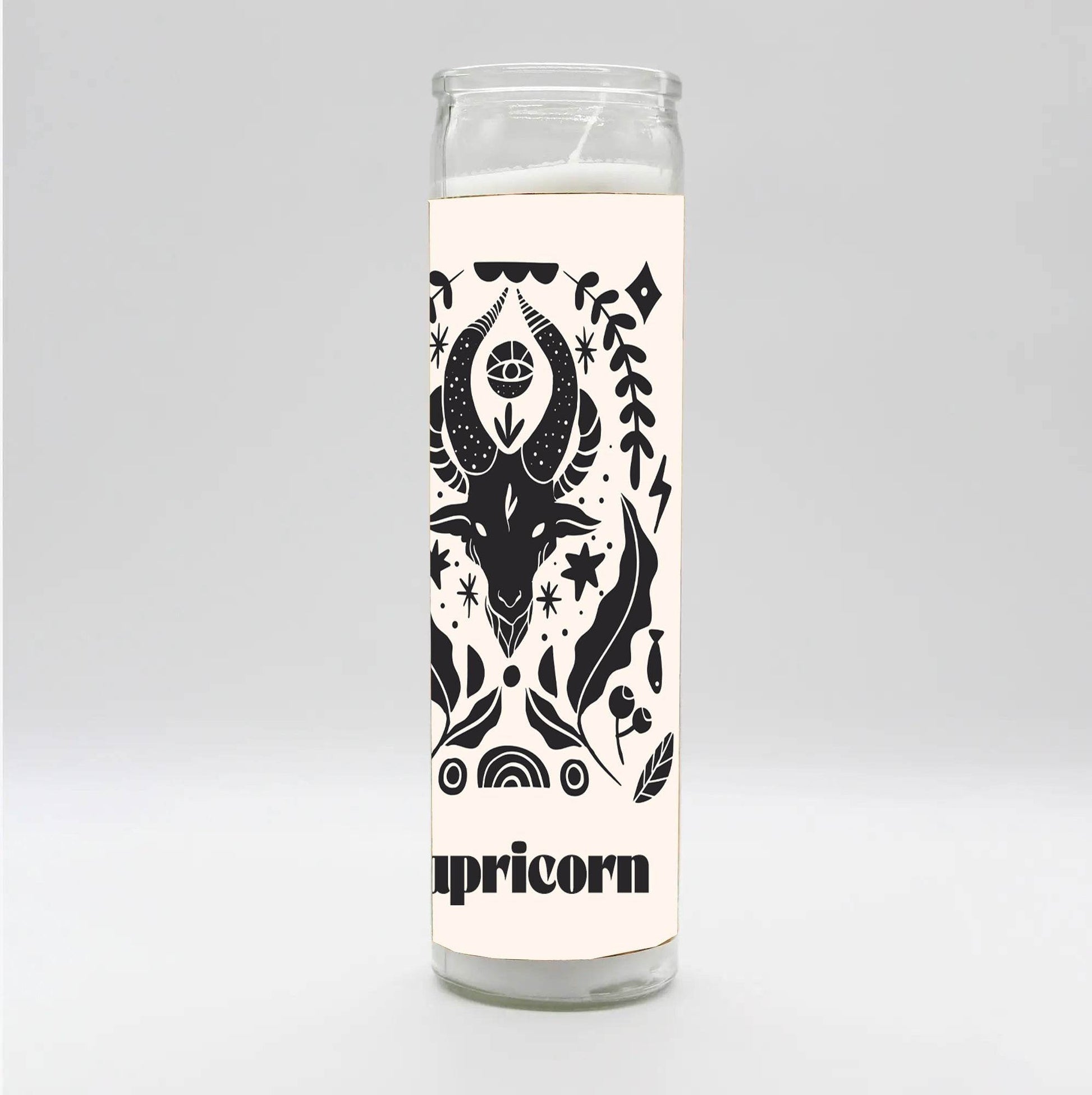 Zodiac Capricorn Candle - White