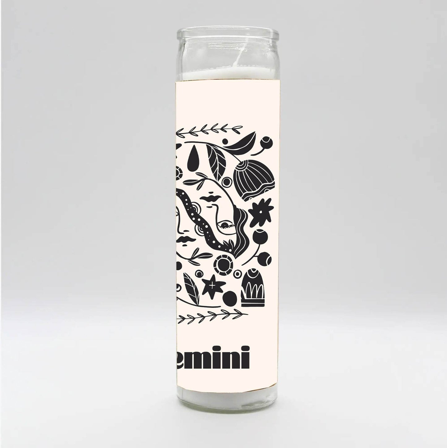 Zodiac Gemini Candle - White