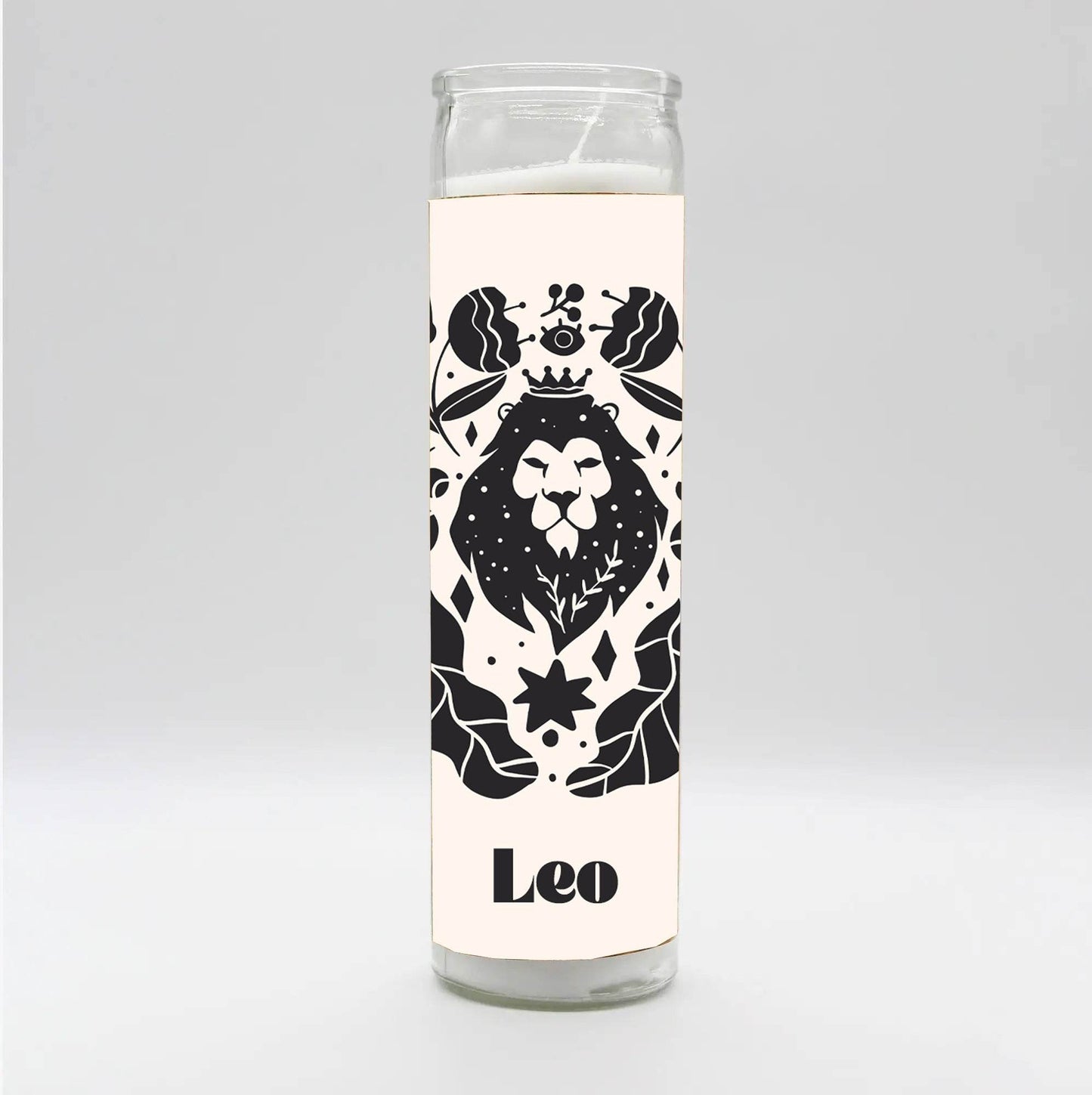 Zodiac Leo Candle - White