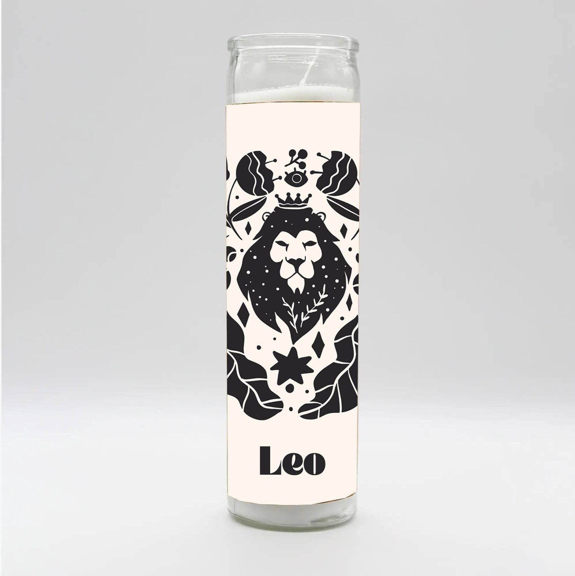 Zodiac Leo Candle - White