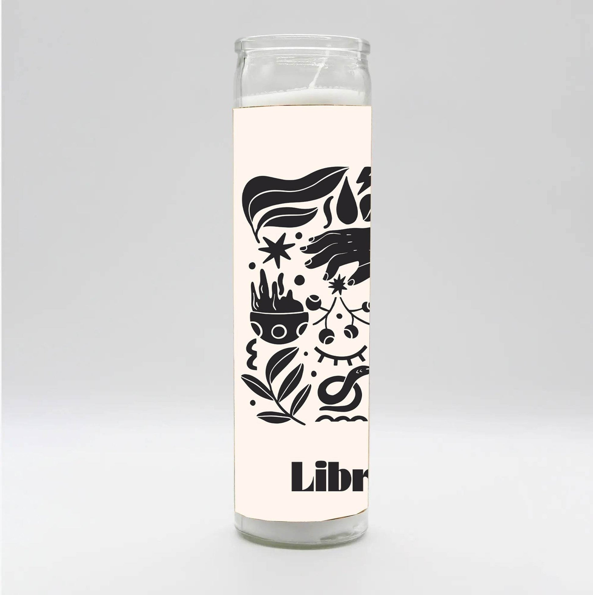 Zodiac Libra Candle - White