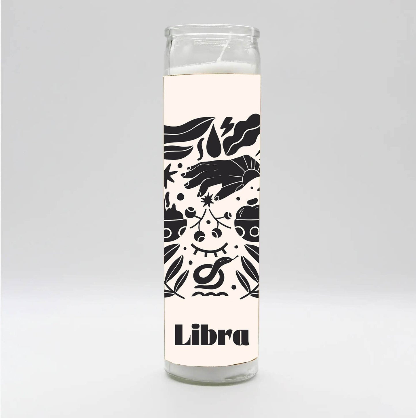 Zodiac Libra Candle - White