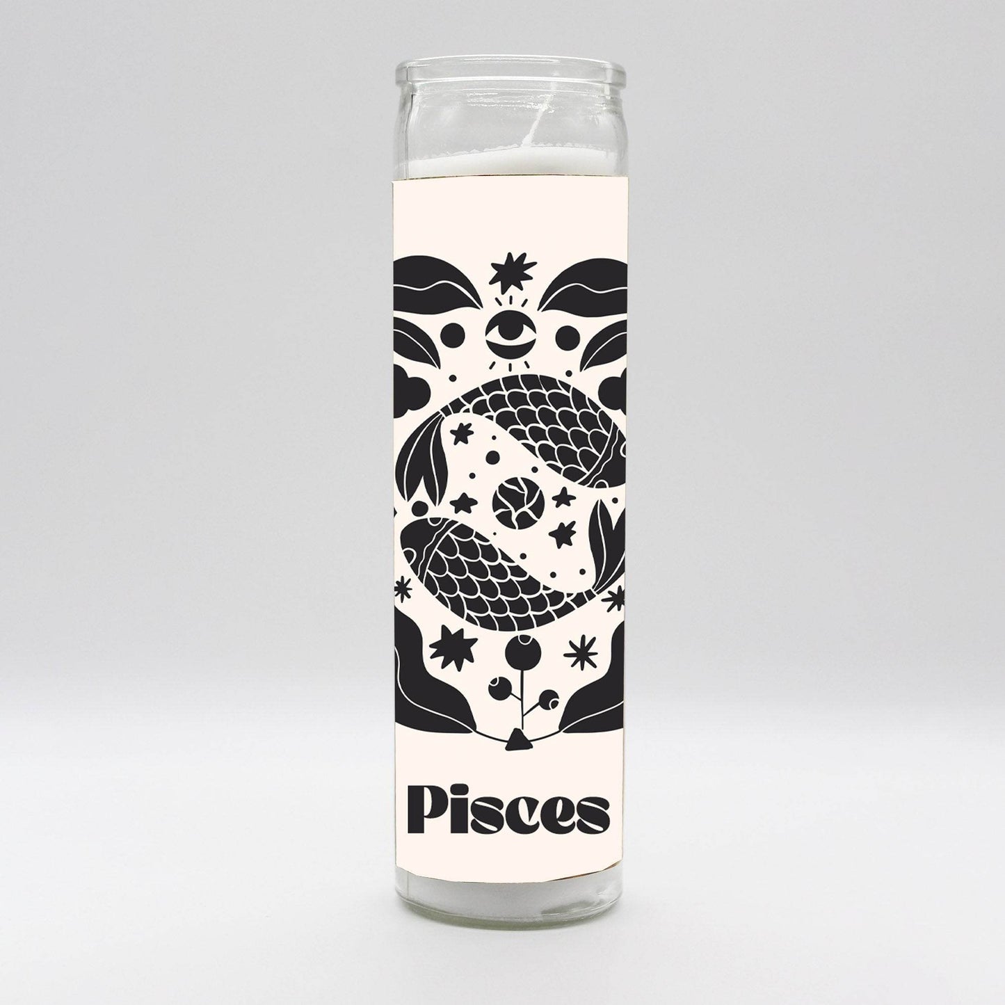 Zodiac Pisces Candle - White
