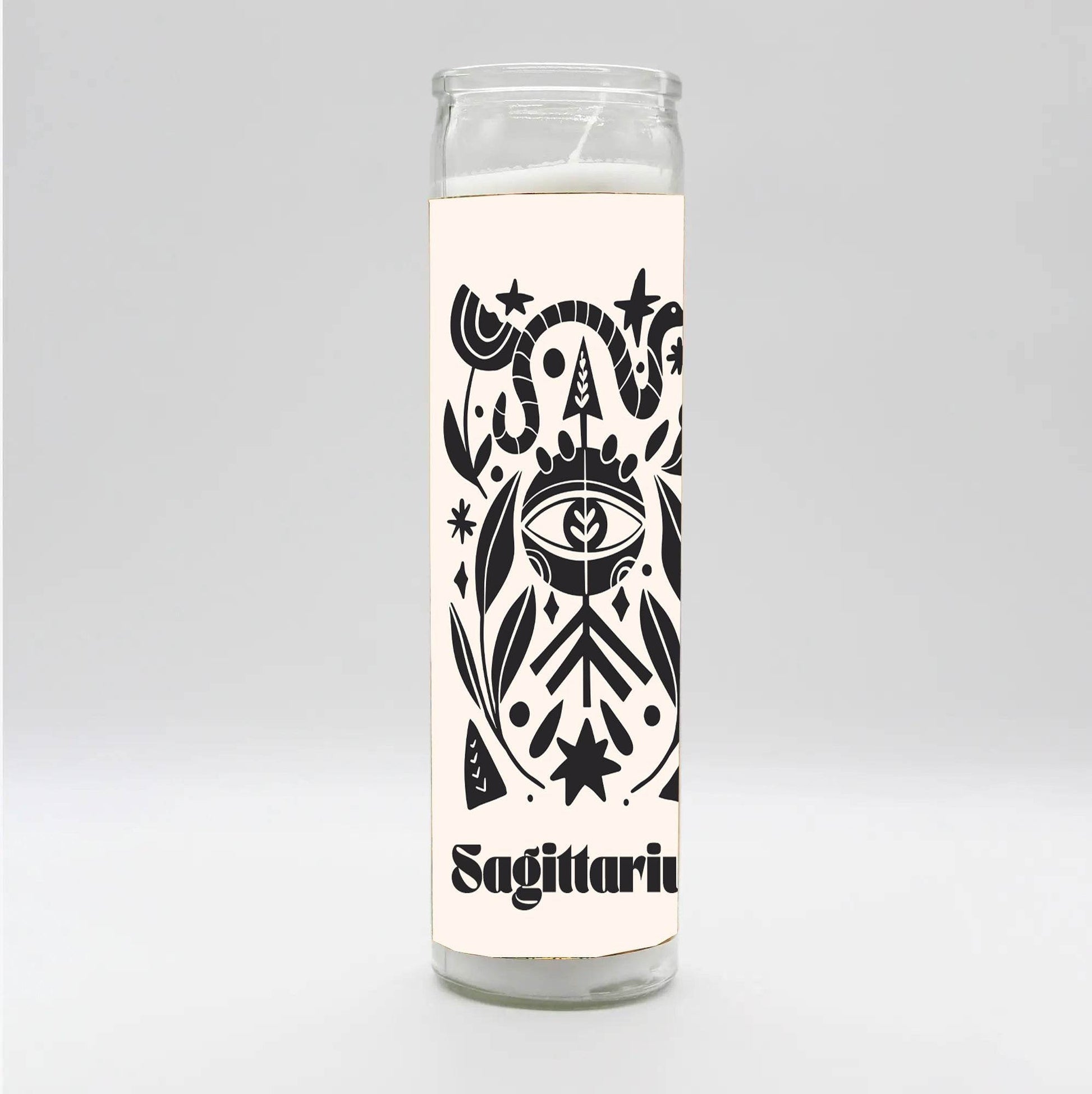 Zodiac Sagittarius Candle - White