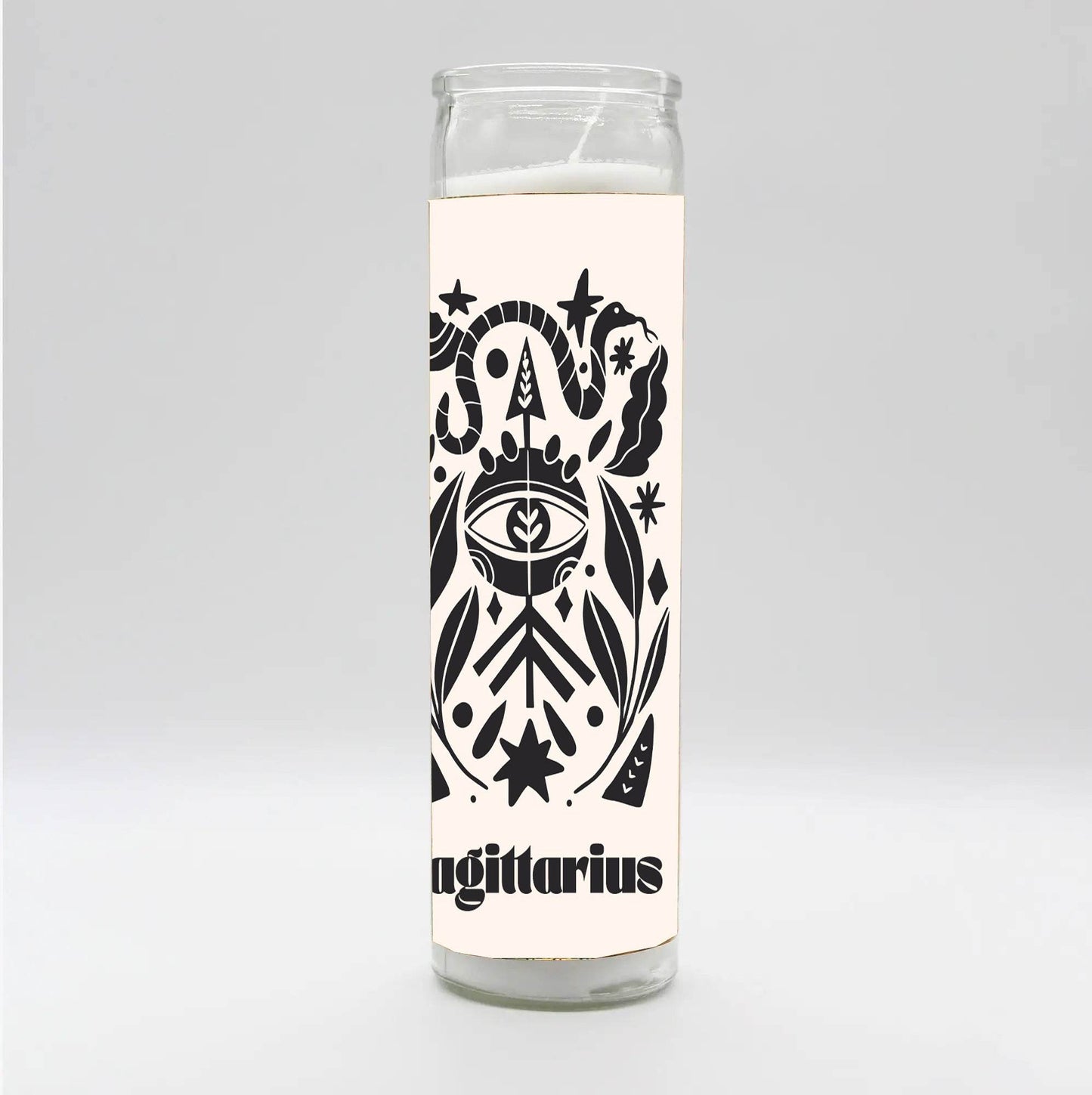 Zodiac Sagittarius Candle - White