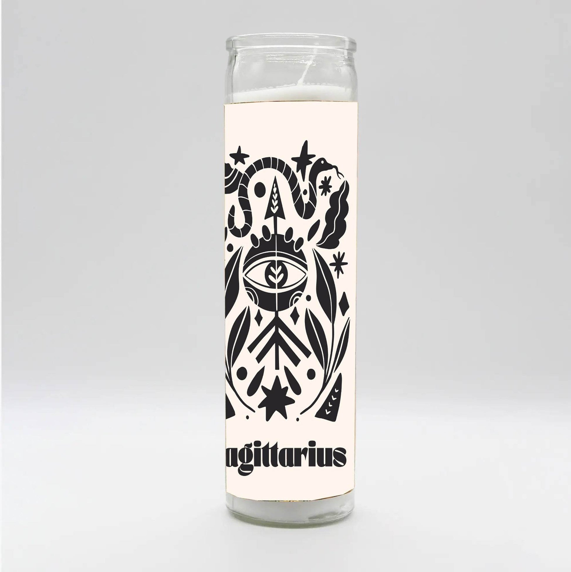 Zodiac Sagittarius Candle - White