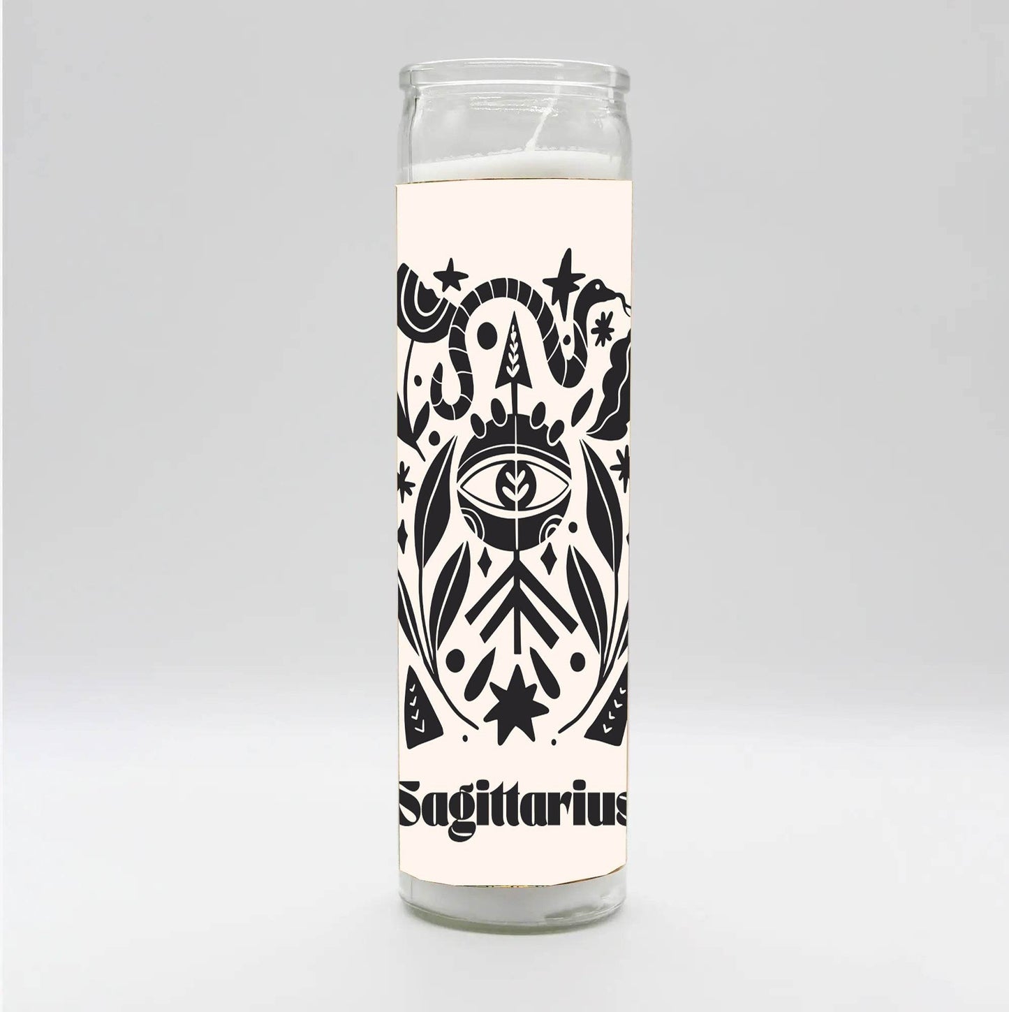Zodiac Sagittarius Candle - White
