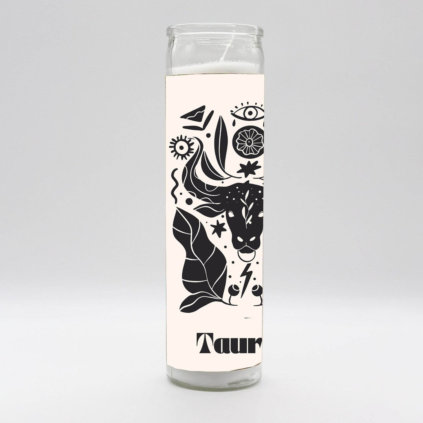Zodiac Taurus Candle - White