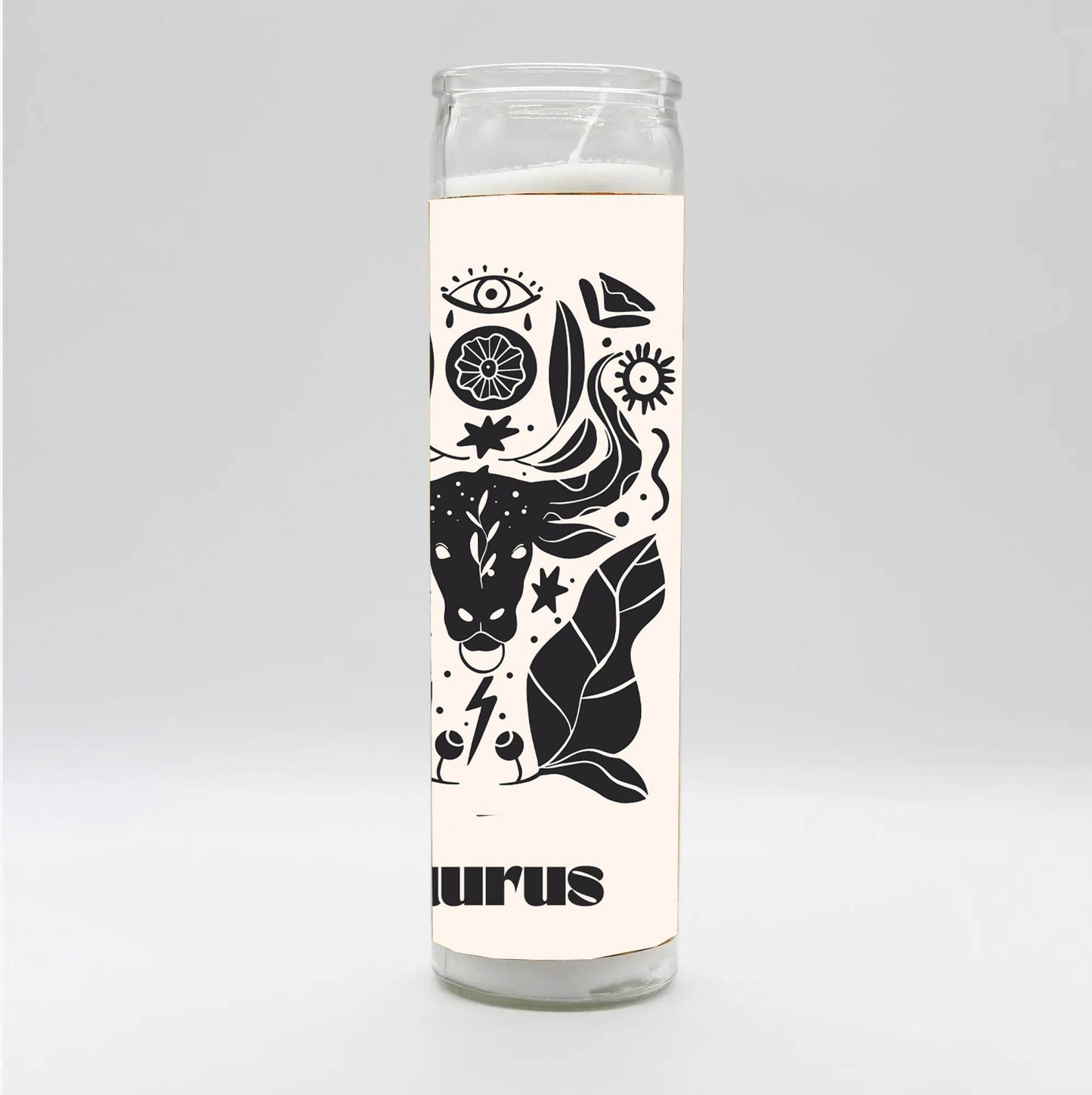 Zodiac Taurus Candle - White