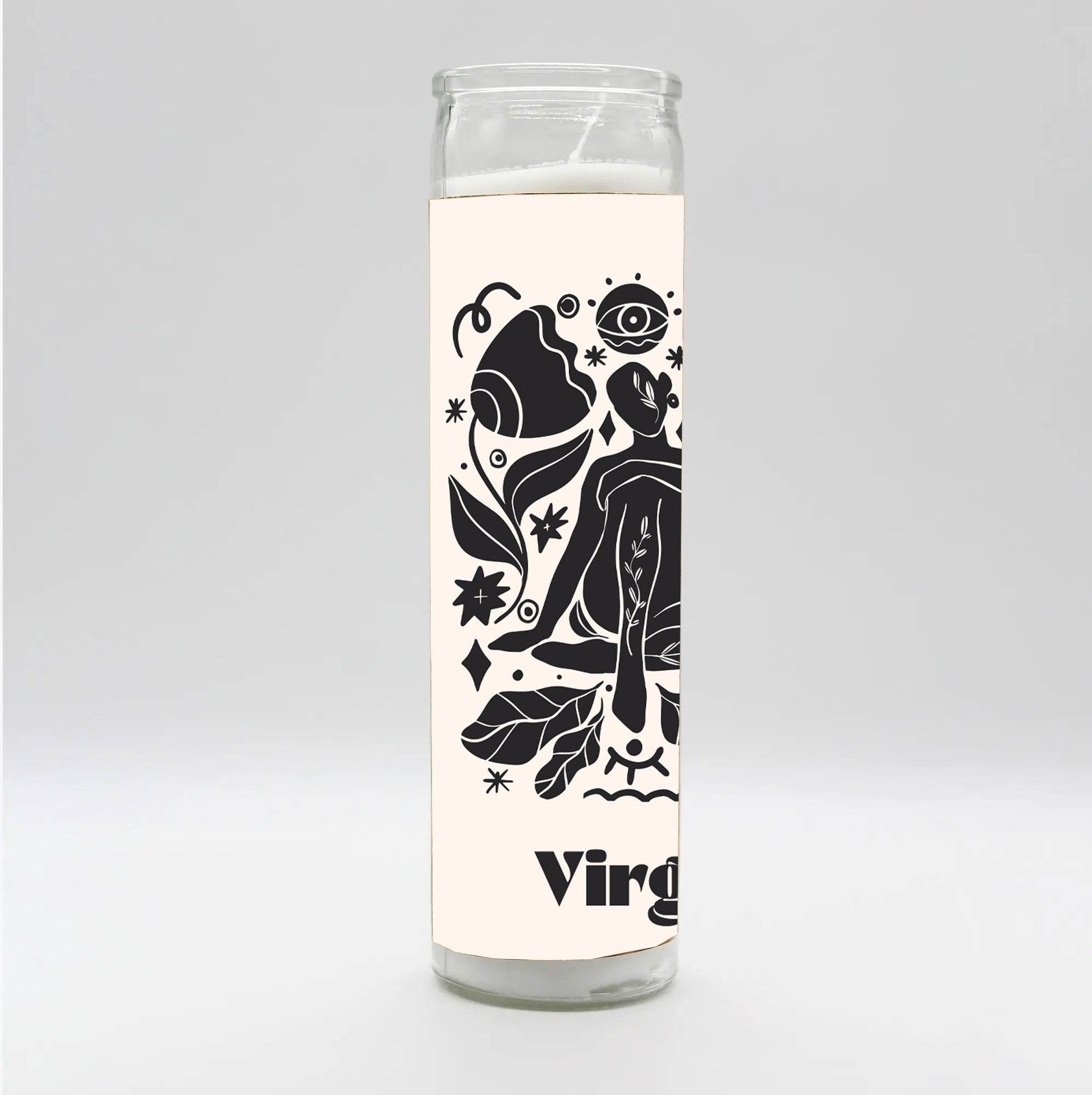 Zodiac Virgo Candle - White