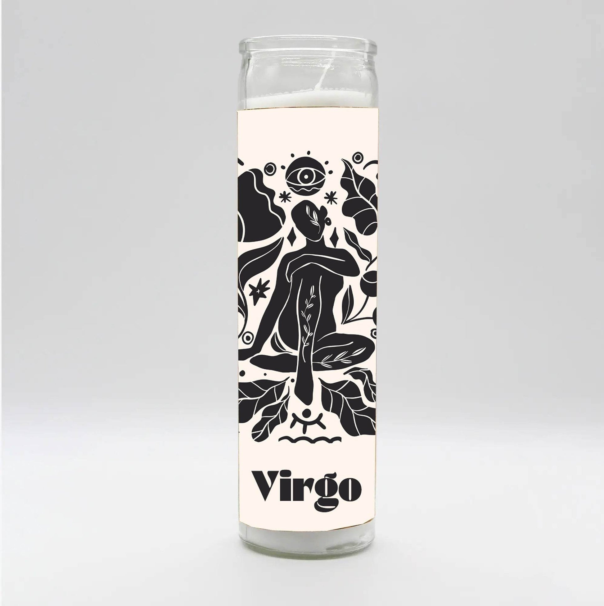 Zodiac Virgo Candle - White