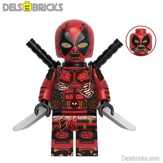 Zombie Deadpool marvel Lego Minifigures Custom Toys - 